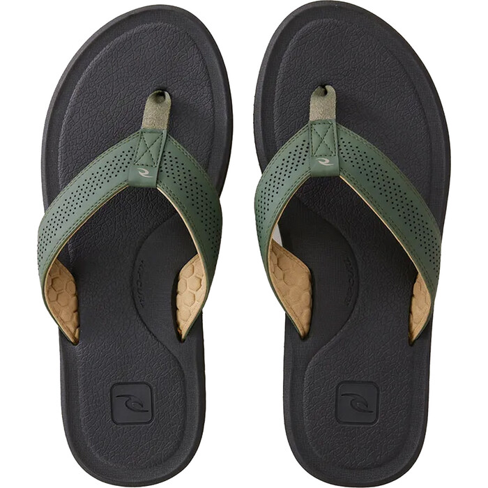 2024 Rip Curl Mens Chiba Open Toe Flip Flops TCTG47 - Forest Green